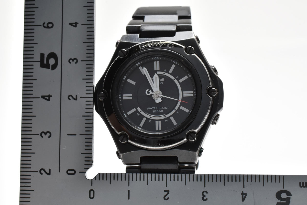 CASIO カシオ Baby-G ベビーG G-MS Octra MSG-1500 レディース ソーラー 電波 腕時計 ブラック文字盤 マルチダイヤル ステンレス ブレスレット 34.6mm 2000年代