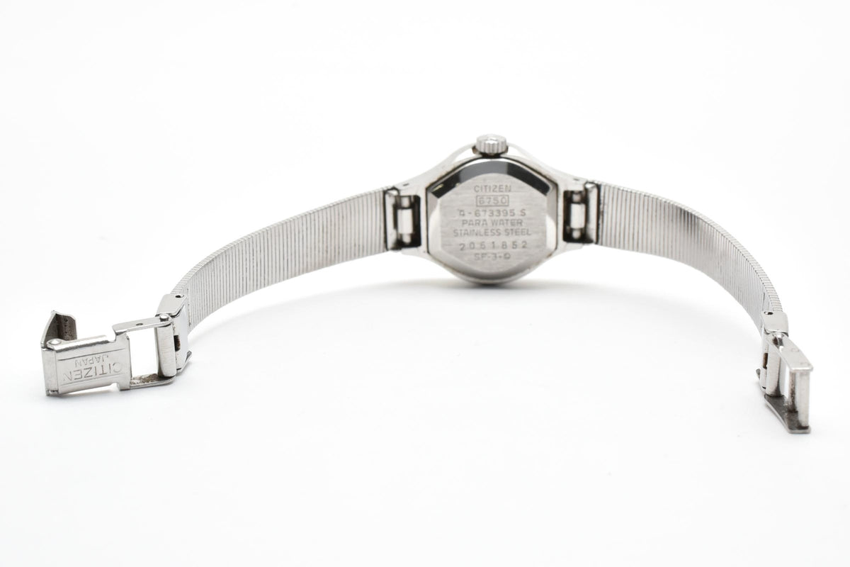 CITIZEN シチズン Special スペシャル 4-673395 レディース 手巻き 腕時計 パープル文字盤 2針 ステンレス ブレスレット 21mm 1970年代 ヴィンテージ