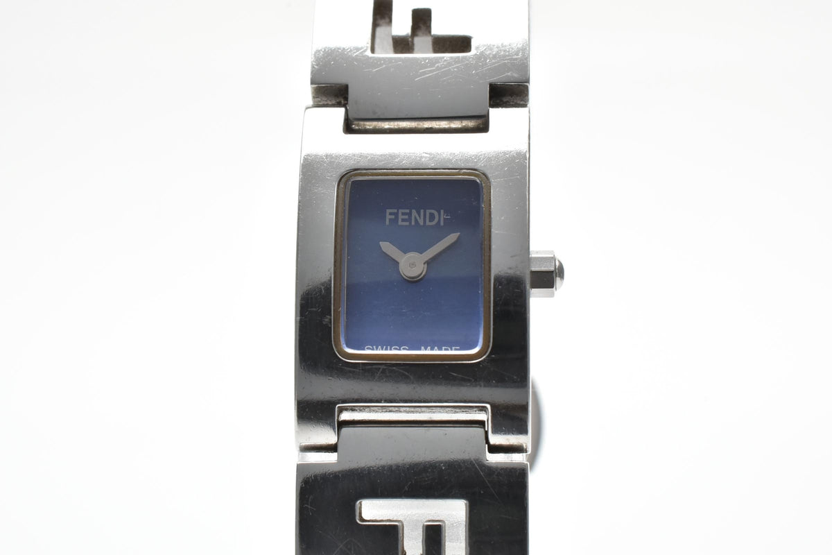 FENDI フェンディ Stella ステラ 3150L レディース クォーツ 腕時計 ブルー文字盤 長方形 ステンレス ロゴリンク ブレスレット 14mm 1990年代 ヴィンテージ