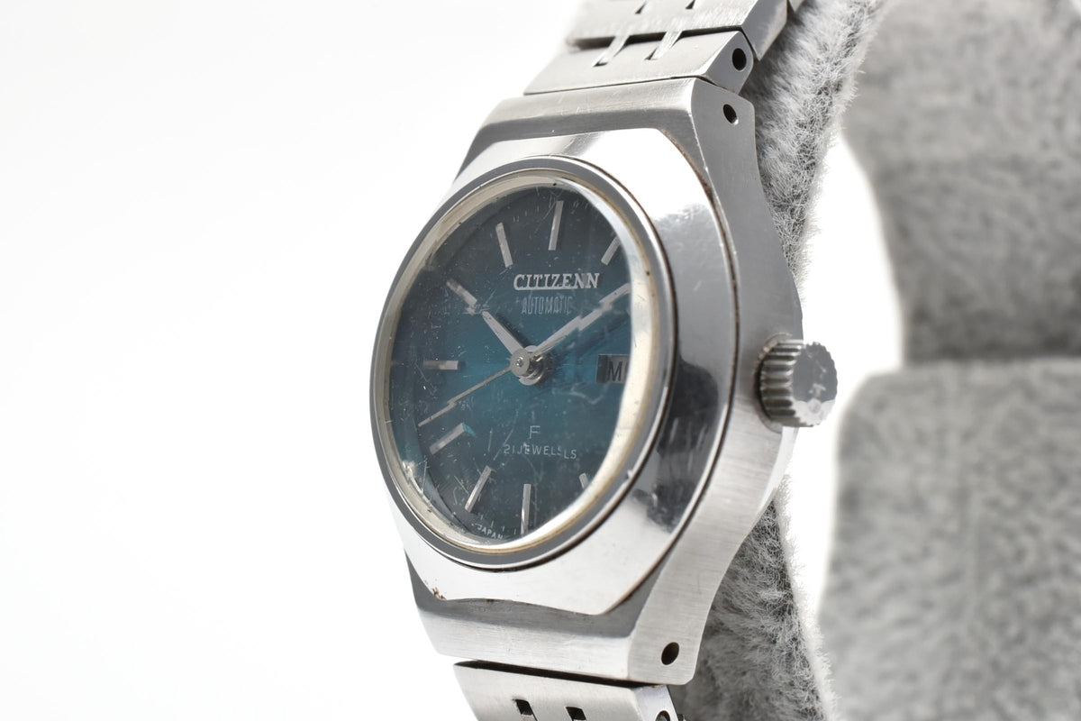 CITIZEN シチズン Cosmostar V2 コスモスター 4-700082Y レディース 自動巻き 腕時計 エメラルドグリーン文字盤 ステンレス ブレスレット 23mm 1970年代 ヴィンテージ