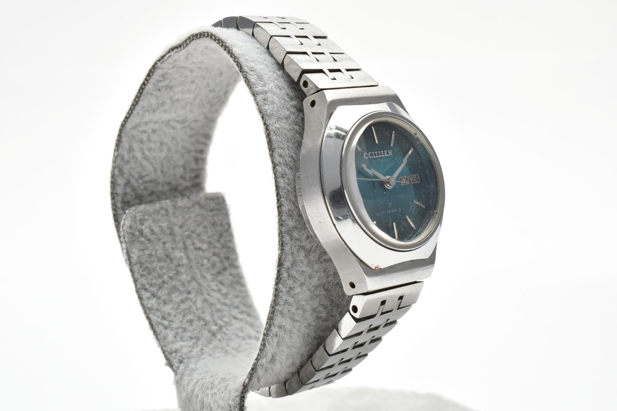 CITIZEN シチズン Cosmostar V2 コスモスター 4-700082Y レディース 自動巻き 腕時計 エメラルドグリーン文字盤 ステンレス ブレスレット 23mm 1970年代 ヴィンテージ