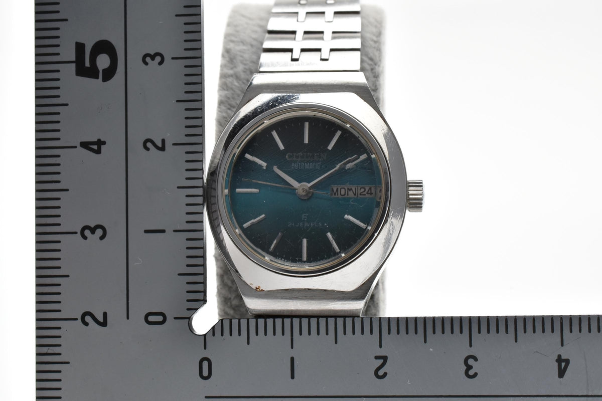CITIZEN シチズン Cosmostar V2 コスモスター 4-700082Y レディース 自動巻き 腕時計 エメラルドグリーン文字盤 ステンレス ブレスレット 23mm 1970年代 ヴィンテージ