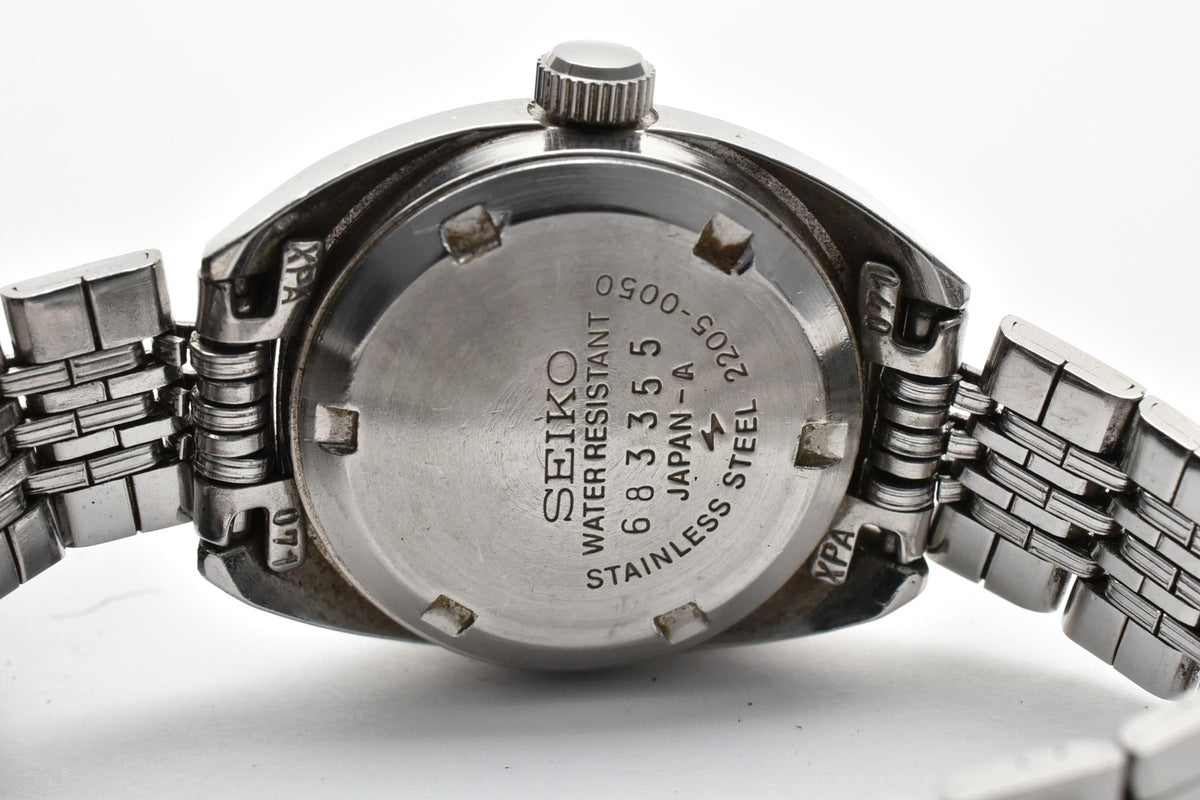 SEIKO セイコー 2205-0050 レディース 自動巻き 腕時計 ブルー文字盤 デイト 3針 ステンレス ブレスレット 22.6mm 1970年代 ヴィンテージ