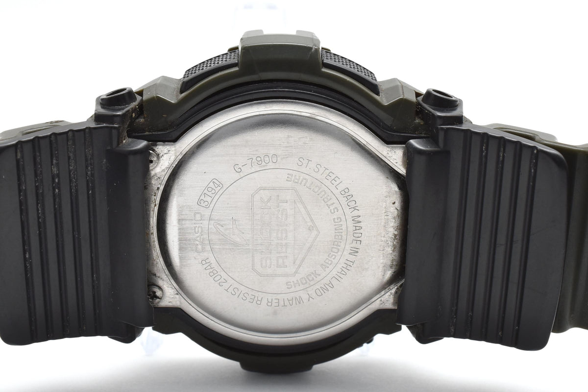 CASIO カシオ G-SHOCK ジーショック G-7900 00s Y2K vintage メンズ クォーツ デジタル 腕時計 ブラック ステンレス 樹脂 レジンストラップ 48mm 2000年代
