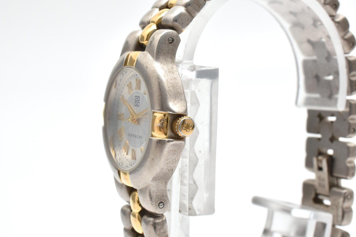 GIVENCHY ジバンシィ A.M. Line 9219111 レディース 90s vintage クォーツ 腕時計 シルバー文字盤 ローマ数字 ステンレス コンビ ブレスレット 23.7mm 1990年代 ヴィンテージ