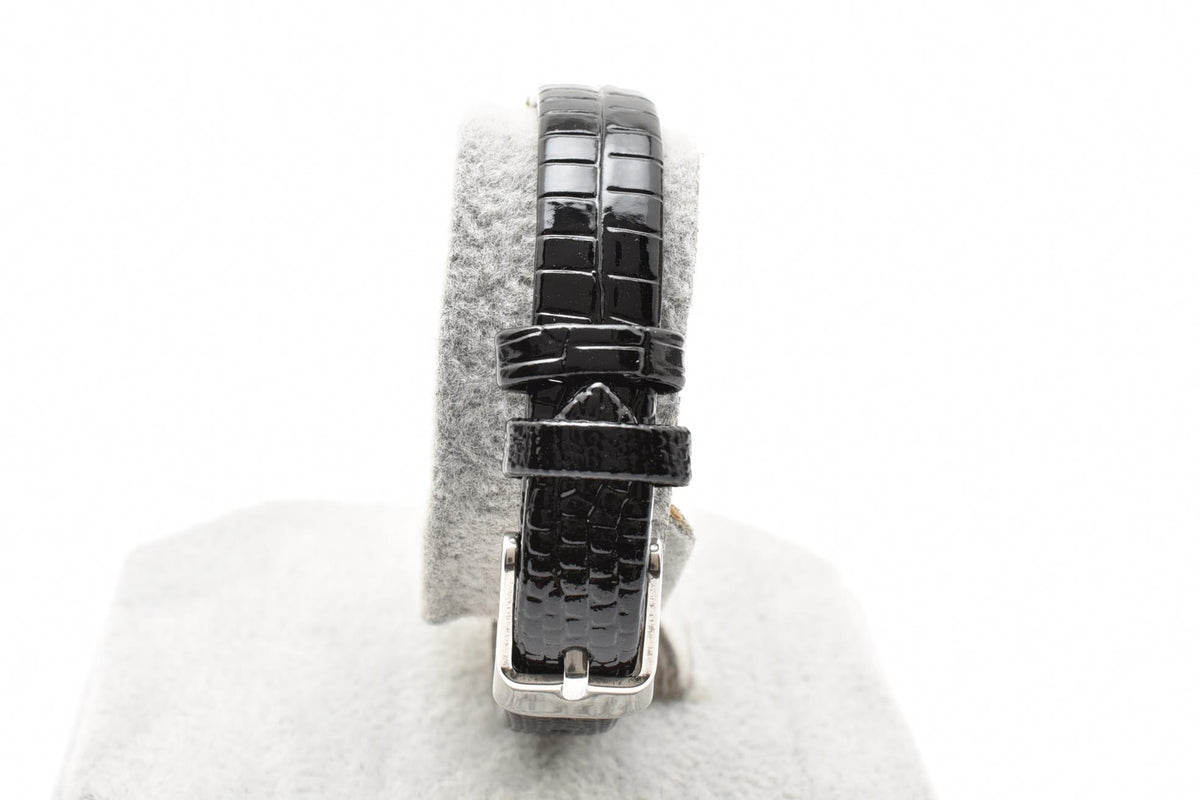CITIZEN シチズン 2931-292758 80s vintage レディース クォーツ 腕時計 ゴールド文字盤 ローマ数字 ステンレスケース ブラック レザーストラップ 17.7mm 1980年代 ヴィンテージ