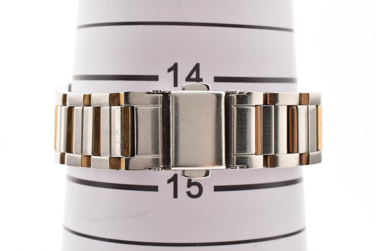 CITIZEN シチズン H504-T012507 メンズ クォーツ クロノグラフ 腕時計 ホワイト文字盤 マルチダイヤル ステンレス コンビ ブレスレット 31mm 2000年代