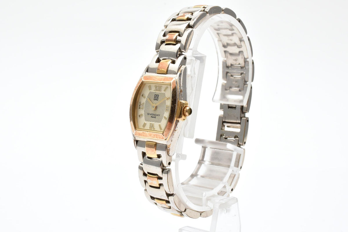 GIVENCHY ジバンシィ Havana Y2K vintage 00s ハバナ REG95587135 レディース クォーツ 腕時計 クリーム文字盤 長方形 スクエア ステンレス コンビ ブレスレット 18mm 2000年代