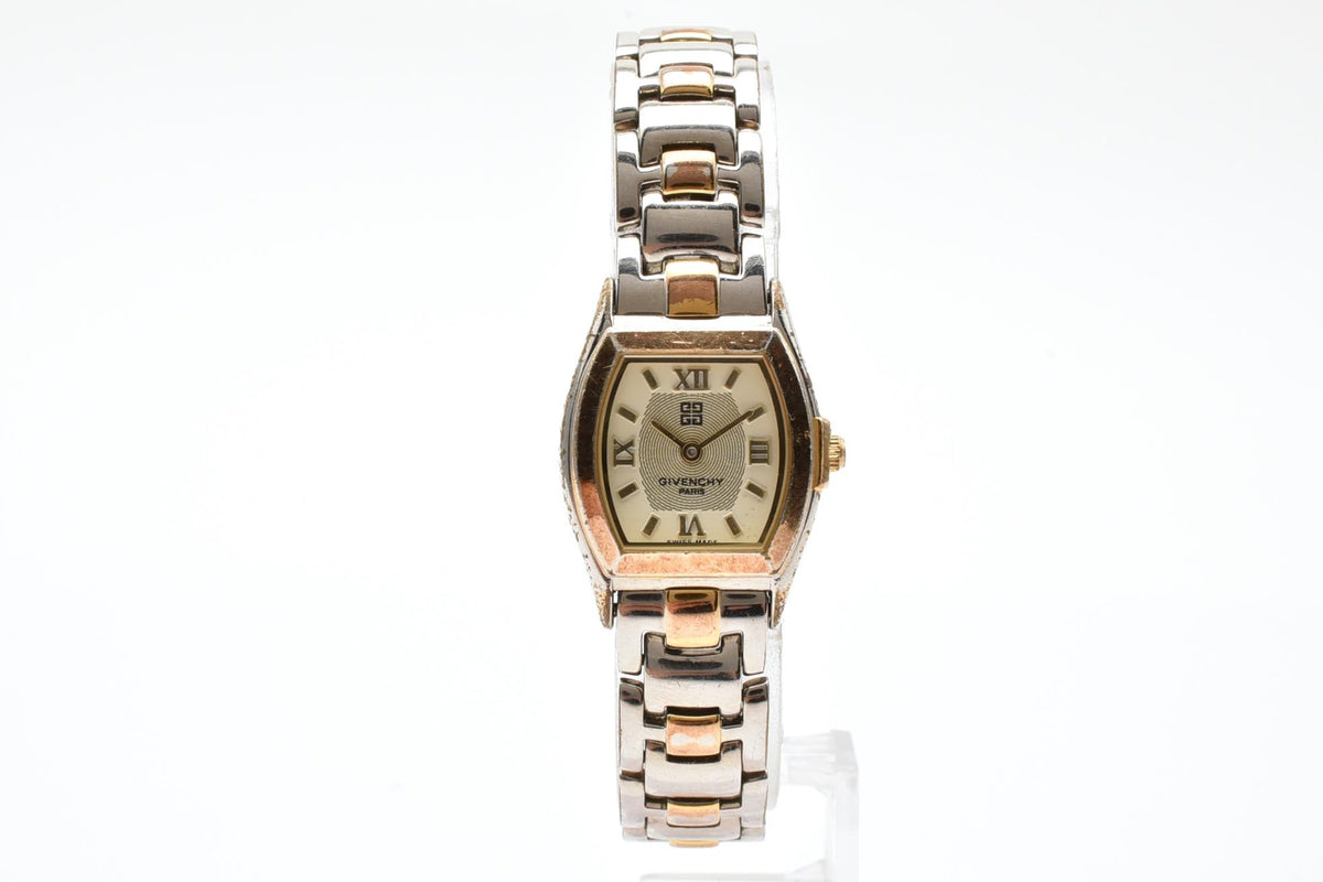 GIVENCHY ジバンシィ Havana Y2K vintage 00s ハバナ REG95587135 レディース クォーツ 腕時計 クリーム文字盤 長方形 スクエア ステンレス コンビ ブレスレット 18mm 2000年代