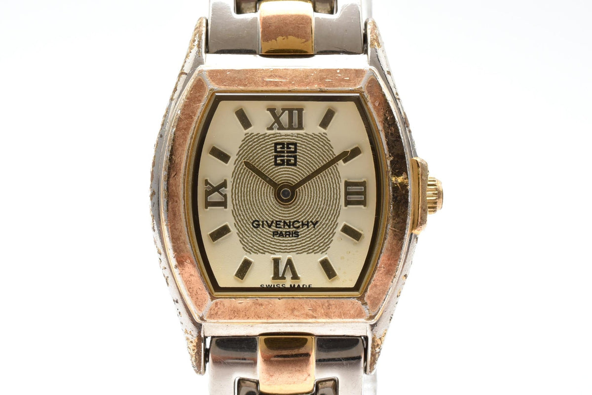 GIVENCHY ジバンシィ Havana Y2K vintage 00s ハバナ REG95587135 レディース クォーツ 腕時計 クリーム文字盤 長方形 スクエア ステンレス コンビ ブレスレット 18mm 2000年代