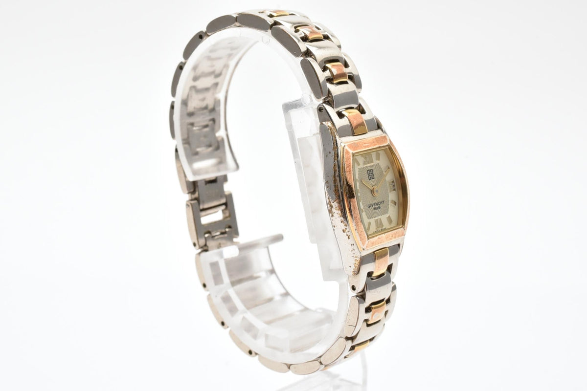 GIVENCHY ジバンシィ Havana Y2K vintage 00s ハバナ REG95587135 レディース クォーツ 腕時計 クリーム文字盤 長方形 スクエア ステンレス コンビ ブレスレット 18mm 2000年代