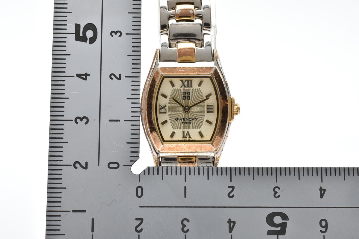 GIVENCHY ジバンシィ Havana Y2K vintage 00s ハバナ REG95587135 レディース クォーツ 腕時計 クリーム文字盤 長方形 スクエア ステンレス コンビ ブレスレット 18mm 2000年代