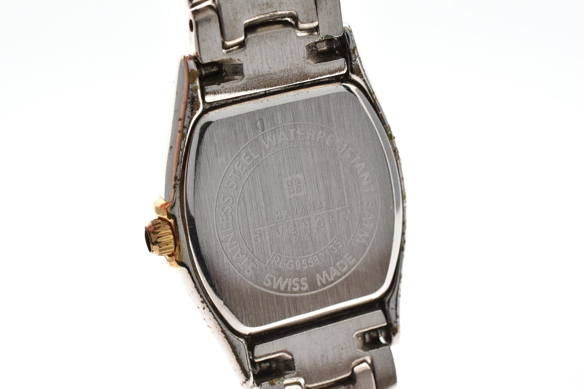 GIVENCHY ジバンシィ Havana Y2K vintage 00s ハバナ REG95587135 レディース クォーツ 腕時計 クリーム文字盤 長方形 スクエア ステンレス コンビ ブレスレット 18mm 2000年代