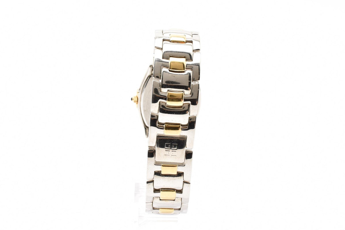 GIVENCHY ジバンシィ Havana ハバナ REG95587135 メンズ クォーツ 腕時計 ホワイト文字盤 ローマ数字 デイト トノー型 ステンレス コンビ ブレスレット 27.2mm 2000年代