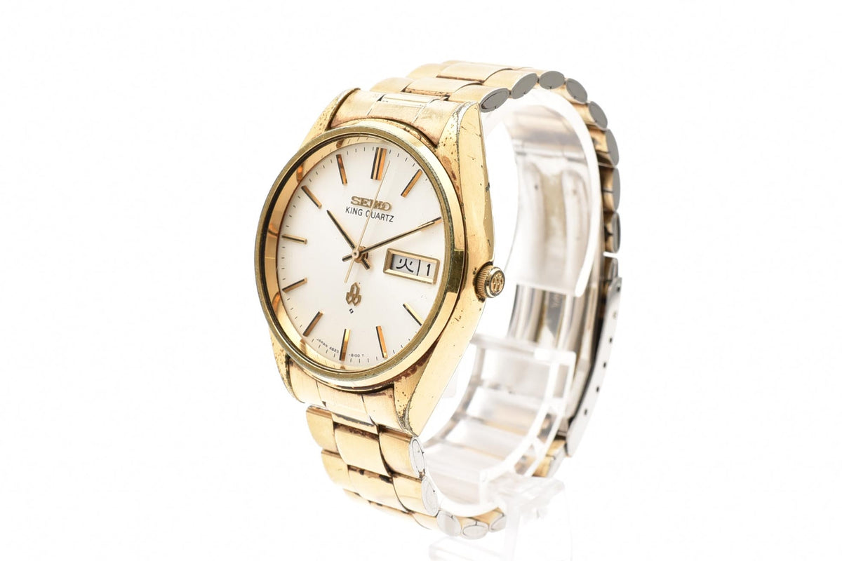 SEIKO セイコー King Quartz キングクォーツ 4623-8110 メンズ クォーツ 腕時計 ホワイト文字盤 デイデイト ステンレス ブレスレット 33.5mm 1970年代 ヴィンテージ