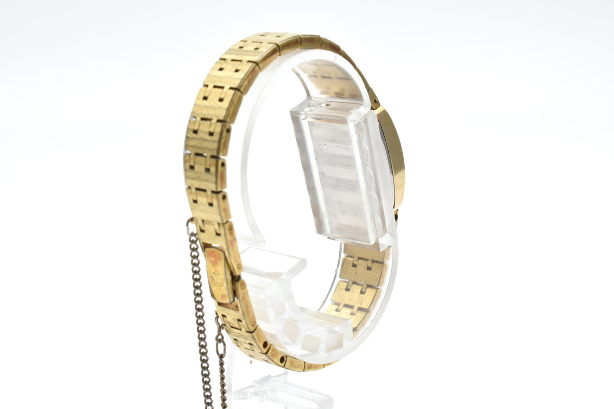 RADO ラドー V058 レディース 手巻き 腕時計 グリーン文字盤 ゴールドカラー ステンレス ブレスレット 14mm 1970年代 ヴィンテージ ドレスウォッチ