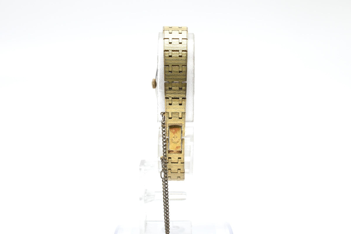 RADO ラドー V058 レディース 手巻き 腕時計 グリーン文字盤 ゴールドカラー ステンレス ブレスレット 14mm 1970年代 ヴィンテージ ドレスウォッチ