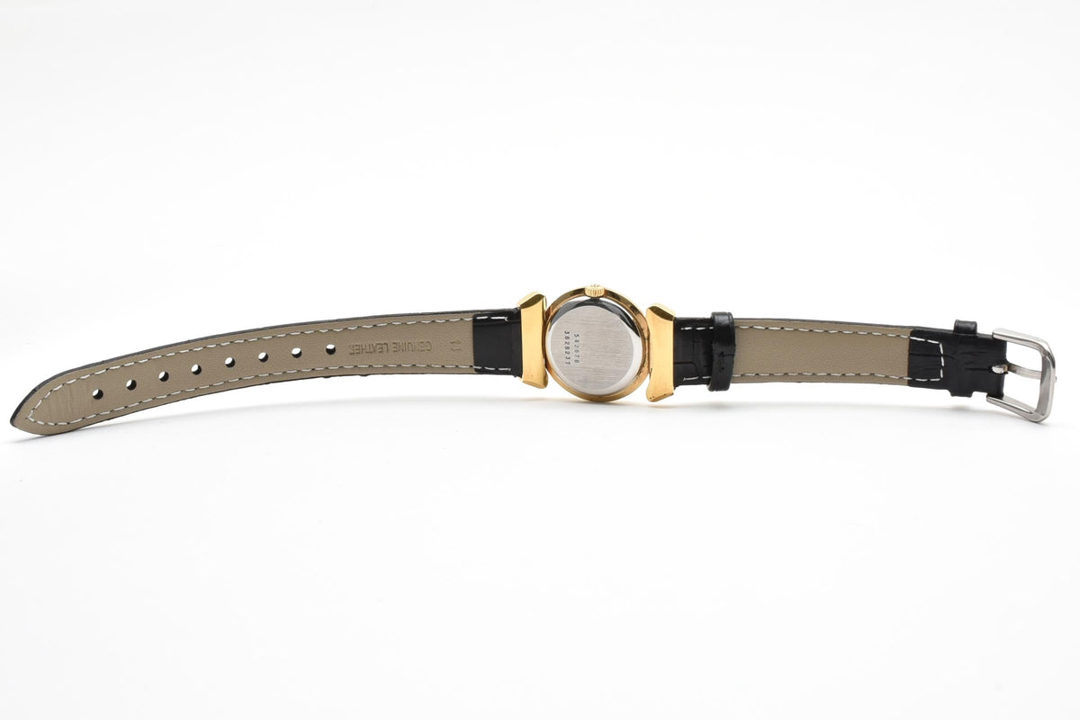 Universal Geneve ユニバーサルジュネーブ 542678 レディース 手巻き 腕時計 ブラック文字盤 2針 オーバル ステンレス レザー 22mm 1970年代 ヴィンテージ