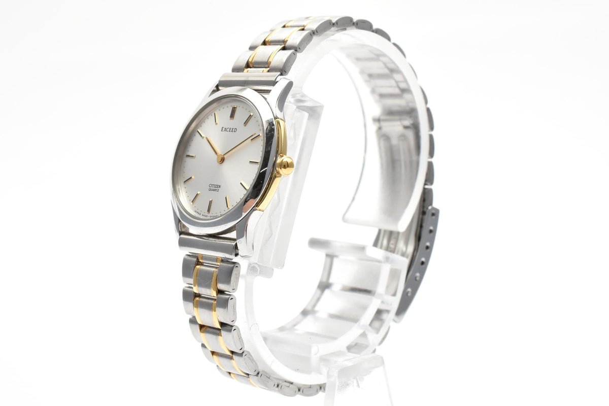 CITIZEN シチズン EXCEED エクシード 4420-E41730 レディース クォーツ 腕時計 ホワイト文字盤 2針 ステンレス コンビ ブレスレット 23mm 1990年代 ヴィンテージ