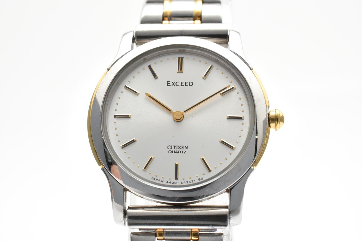 CITIZEN シチズン EXCEED エクシード 4420-E41730 レディース クォーツ 腕時計 ホワイト文字盤 2針 ステンレス コンビ ブレスレット 23mm 1990年代 ヴィンテージ