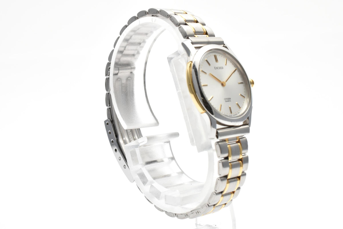 CITIZEN シチズン EXCEED エクシード 4420-E41730 レディース クォーツ 腕時計 ホワイト文字盤 2針 ステンレス コンビ ブレスレット 23mm 1990年代 ヴィンテージ