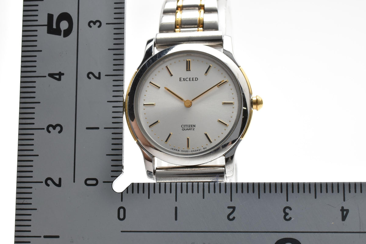 CITIZEN シチズン EXCEED エクシード 4420-E41730 レディース クォーツ 腕時計 ホワイト文字盤 2針 ステンレス コンビ ブレスレット 23mm 1990年代 ヴィンテージ