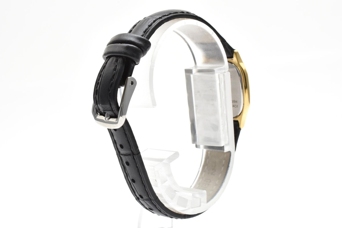 TISSOT ティソ R301 レディース クォーツ 腕時計 ゴールド文字盤 ローマ数字 角型 ステンレス レザーストラップ 18.8mm 1990年代 ヴィンテージ ドレスウォッチ