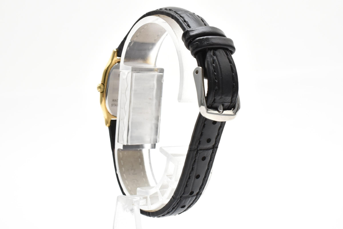 TISSOT ティソ R301 レディース クォーツ 腕時計 ゴールド文字盤 ローマ数字 角型 ステンレス レザーストラップ 18.8mm 1990年代 ヴィンテージ ドレスウォッチ