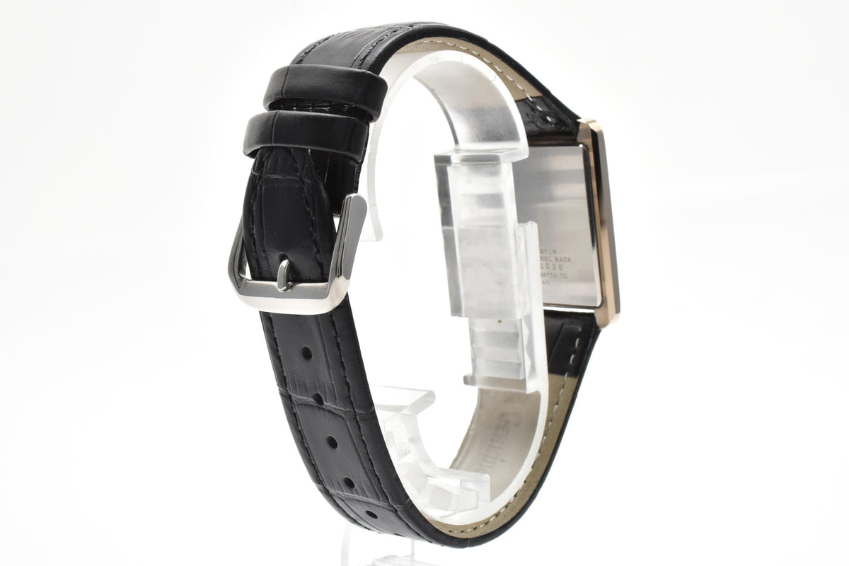 CITIZEN シチズン EXCEED エクシード 4-796381 メンズ クォーツ 腕時計 ブラック文字盤 角型 ステンレス レザーストラップ 25.3mm 1990年代 ヴィンテージ ドレスウォッチ