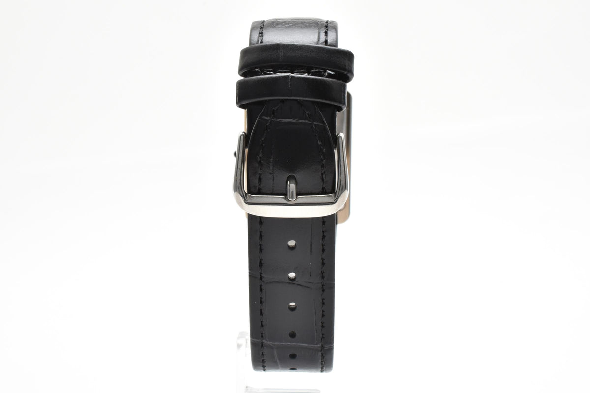 CITIZEN シチズン EXCEED エクシード 4-796381 メンズ クォーツ 腕時計 ブラック文字盤 角型 ステンレス レザーストラップ 25.3mm 1990年代 ヴィンテージ ドレスウォッチ