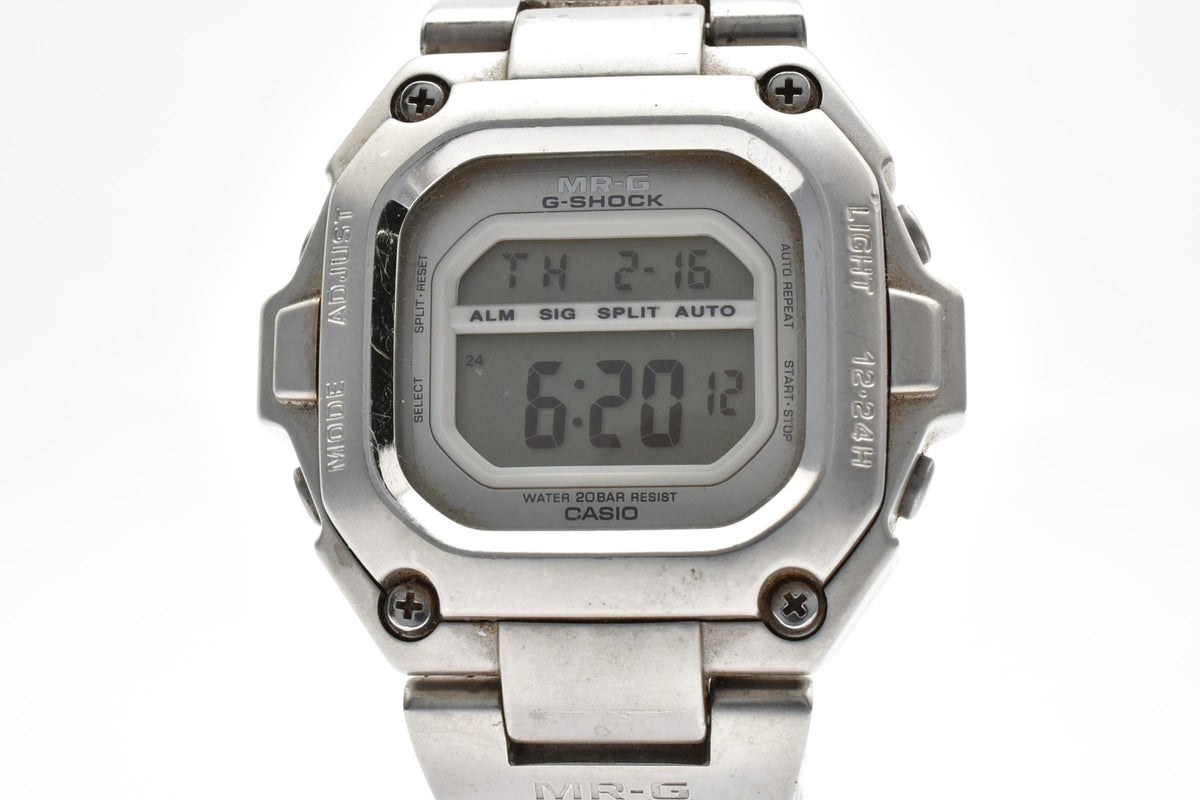 CASIO カシオ G-SHOCK MR-G MRG-110 メンズ クォーツ デジタル 腕時計 シルバー ステンレス メタルケース ブレスレット 43mm 1990年代 ヴィンテージ