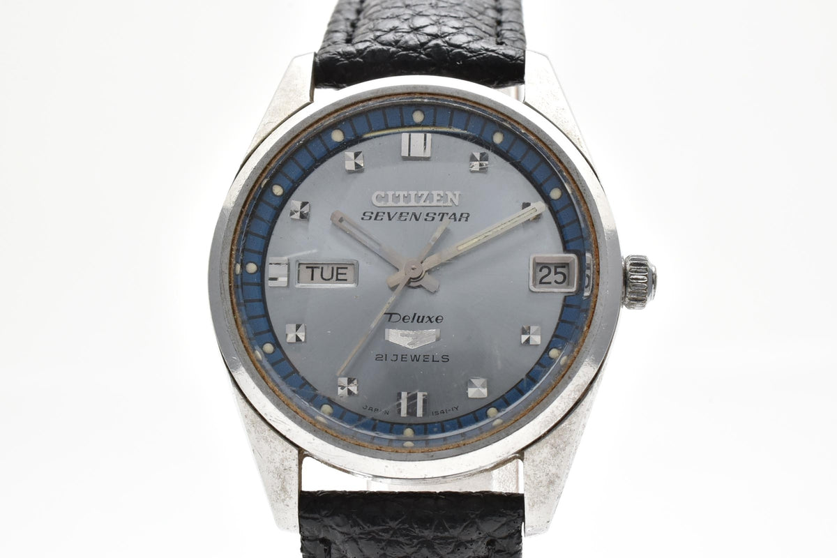 CITIZEN シチズン Seven Star Deluxe セブンスター デラックス ACSS 52701-TA メンズ 自動巻き 腕時計 7石 シルバー文字盤 デイデイト 33mm 1960年代 ヴィンテージ