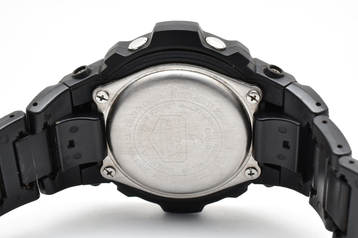 CASIO カシオ G-SHOCK AWG-M100BC メンズ 腕時計 タフソーラー 電波時計 マルチバンド6 アナデジ ブラック ブルー コンポジットブレスレット 42mm 2010年代