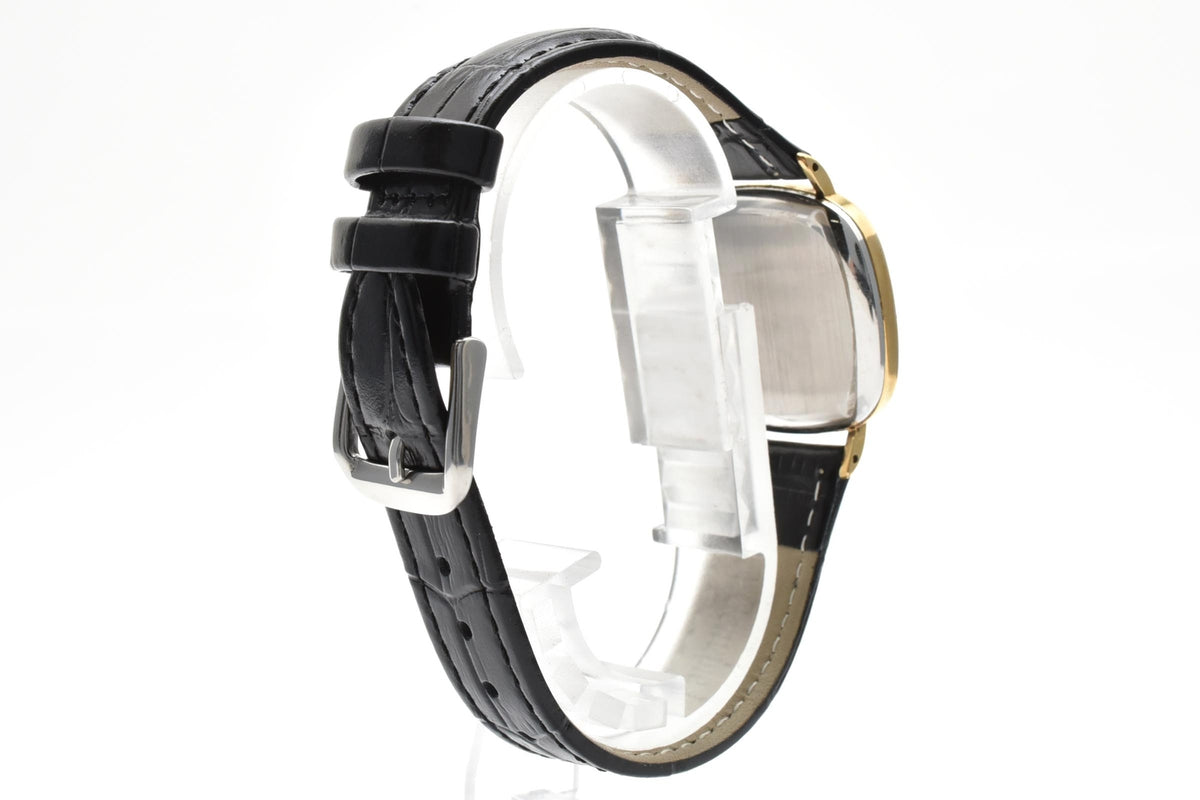 TISSOT ティソ Stylist スタイリスト メンズ 手巻き 腕時計 ゴールド文字盤 2針 ステンレス 角型ケース レザーストラップ 28mm 1970年代 ヴィンテージ