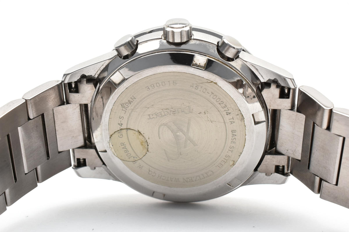 CITIZEN シチズン xC クロスシー A510-T002374 メンズ クォーツ 腕時計 ホワイト文字盤 クロノグラフ デイト マルチファンクション ステンレス ブレスレット 35mm 2000年代