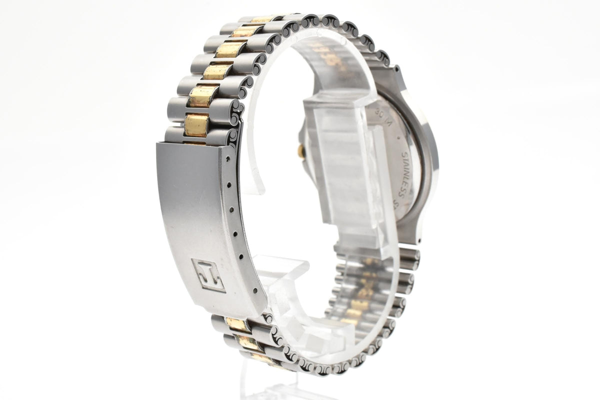 TISSOT ティソ Seastar シースター D360A メンズ クォーツ 腕時計 ゴールド文字盤 デイト ゴールド シルバー ツートーン ステンレス ブレスレット 32.6mm 1990年代 ヴィンテージ