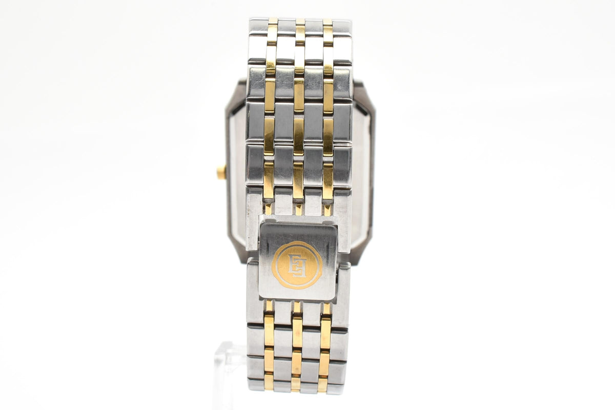CITIZEN シチズン EXCEED エクシード 5777-F70264 メンズ クォーツ 腕時計 シルバー文字盤 デイト ローマ数字 長方形 ステンレス コンビ ブレスレット 26.5mm 1980年代 ヴィンテージ