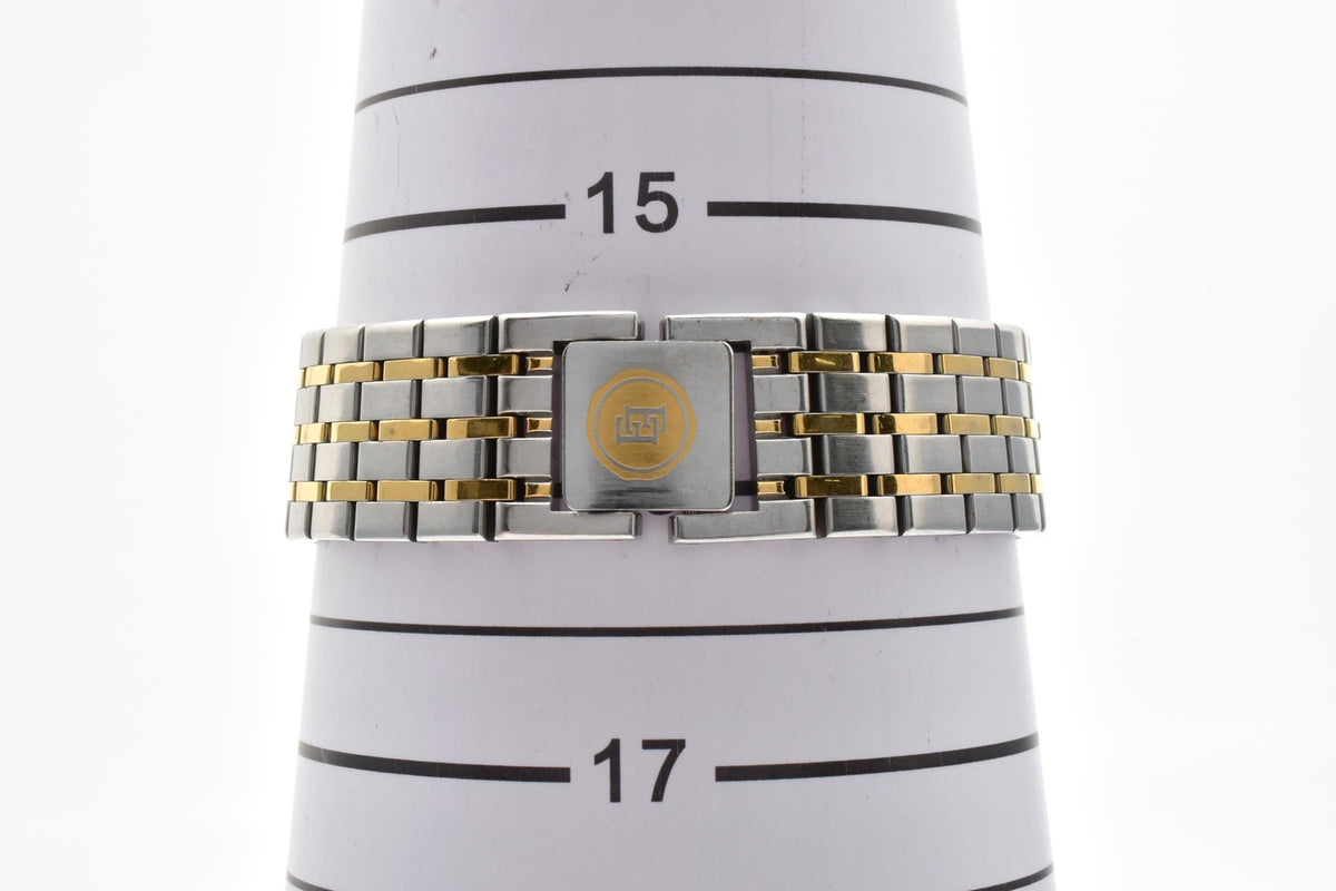 CITIZEN シチズン EXCEED エクシード 5777-F70264 メンズ クォーツ 腕時計 シルバー文字盤 デイト ローマ数字 長方形 ステンレス コンビ ブレスレット 26.5mm 1980年代 ヴィンテージ