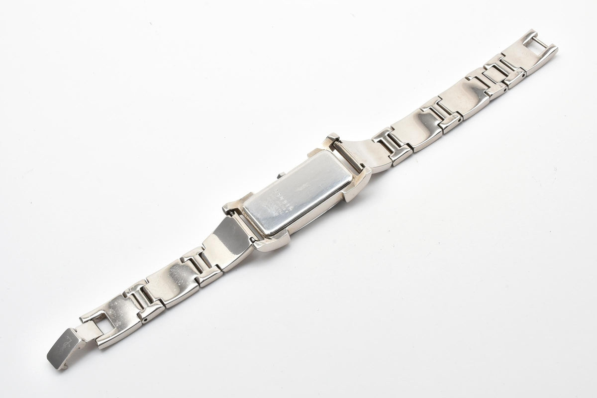 Yves Saint Laurent イヴサンローラン 90s vintage 5421-H16218 レディース クォーツ 腕時計 ブルー文字盤 2針 長方形 スクエア ステンレス ブレスレット 13.6mm 1990年代 ヴィンテージ