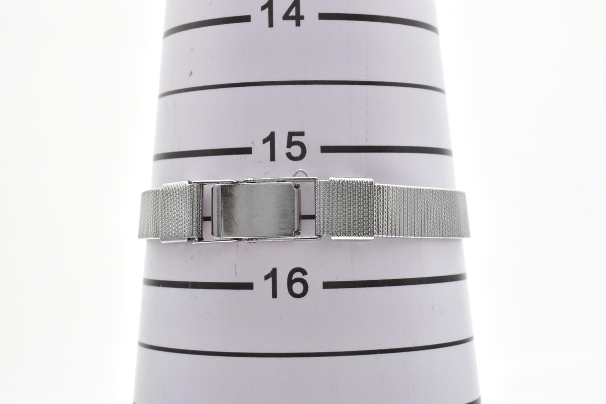 SEIKO セイコー 1421-5170 レディース クォーツ 腕時計 ホワイト文字盤 アラビア数字 2針 ステンレス メッシュブレスレット 角型 19mm 1980年代 ヴィンテージ