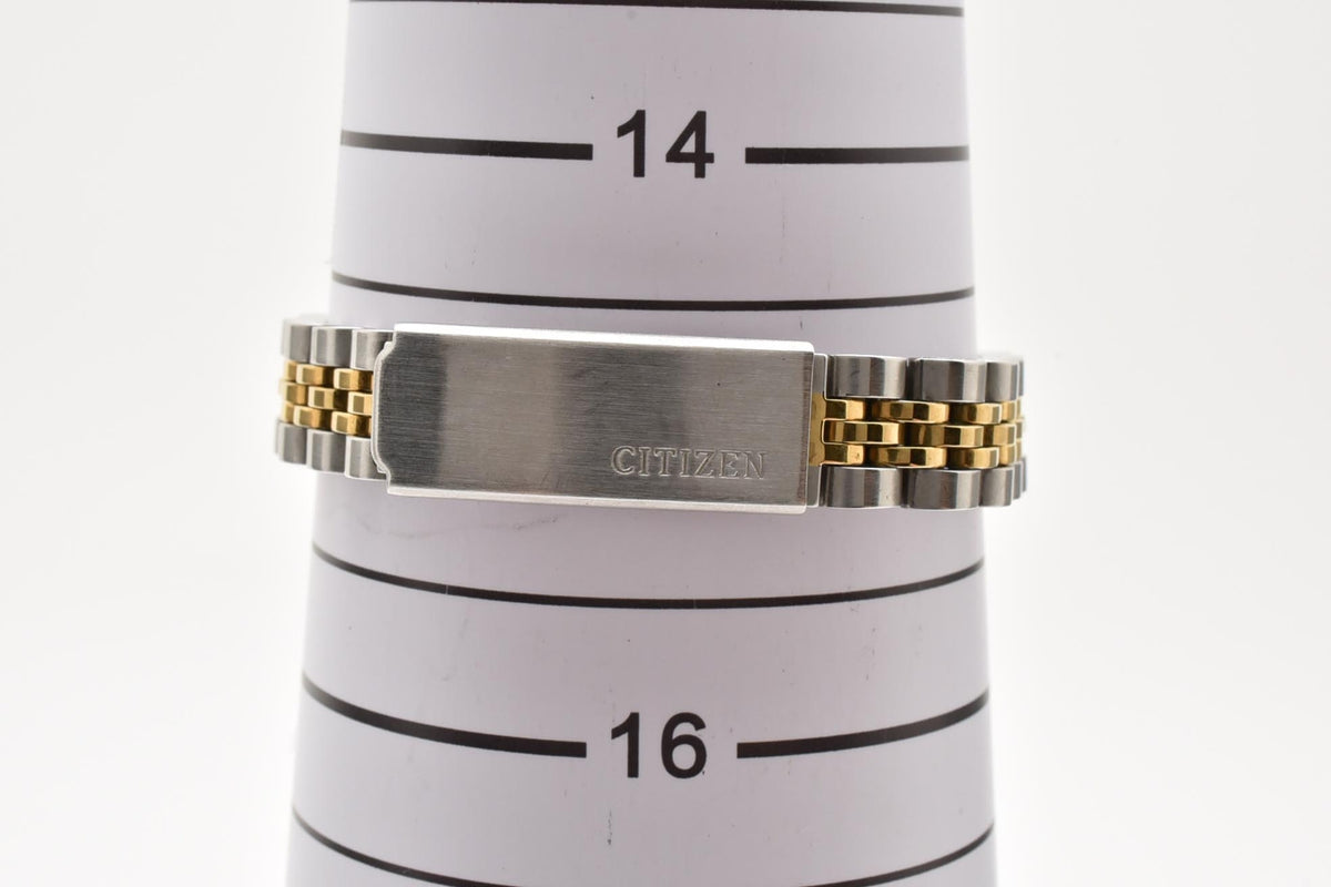 CITIZEN シチズン 6000-K09346 レディース クォーツ 90s vintage 腕時計 ホワイト文字盤 デイデイト 曜日 日付 フルーテッドベゼル ステンレス コンビ ブレスレット 24.3mm 1990年代 ヴィンテージ