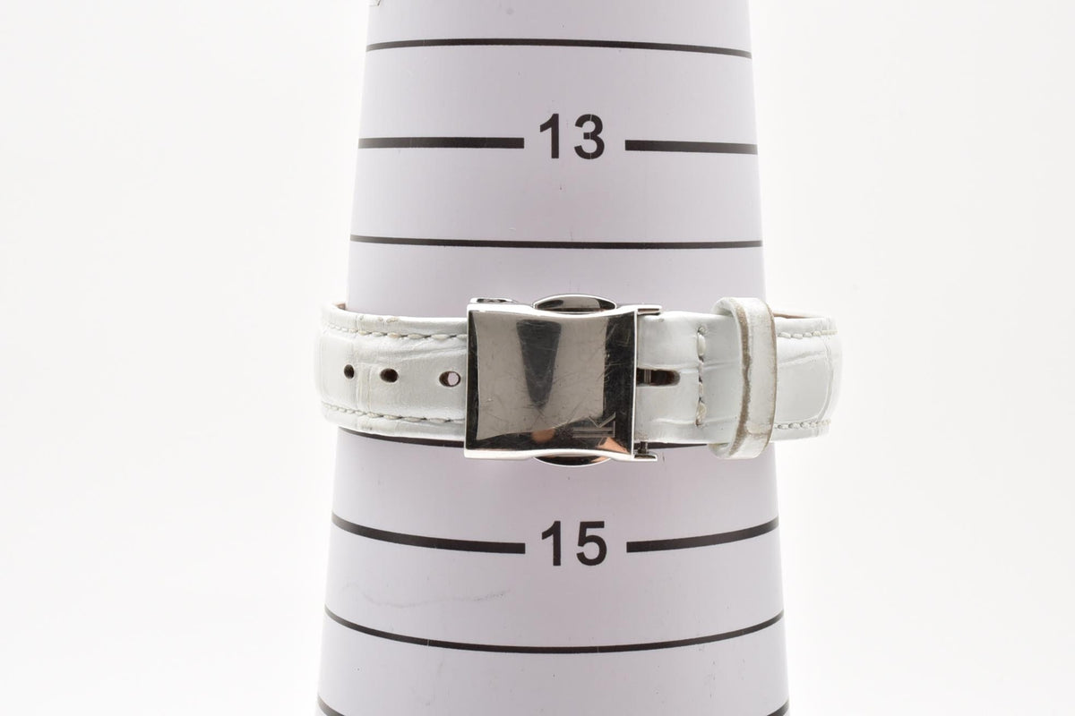 SEIKO セイコー LUKIA ルキア 5Y89-0AT0 レディース クォーツ 腕時計 ホワイト文字盤 アラビア数字 マルチファンクション ステンレス レザーストラップ 30mm 2000年代