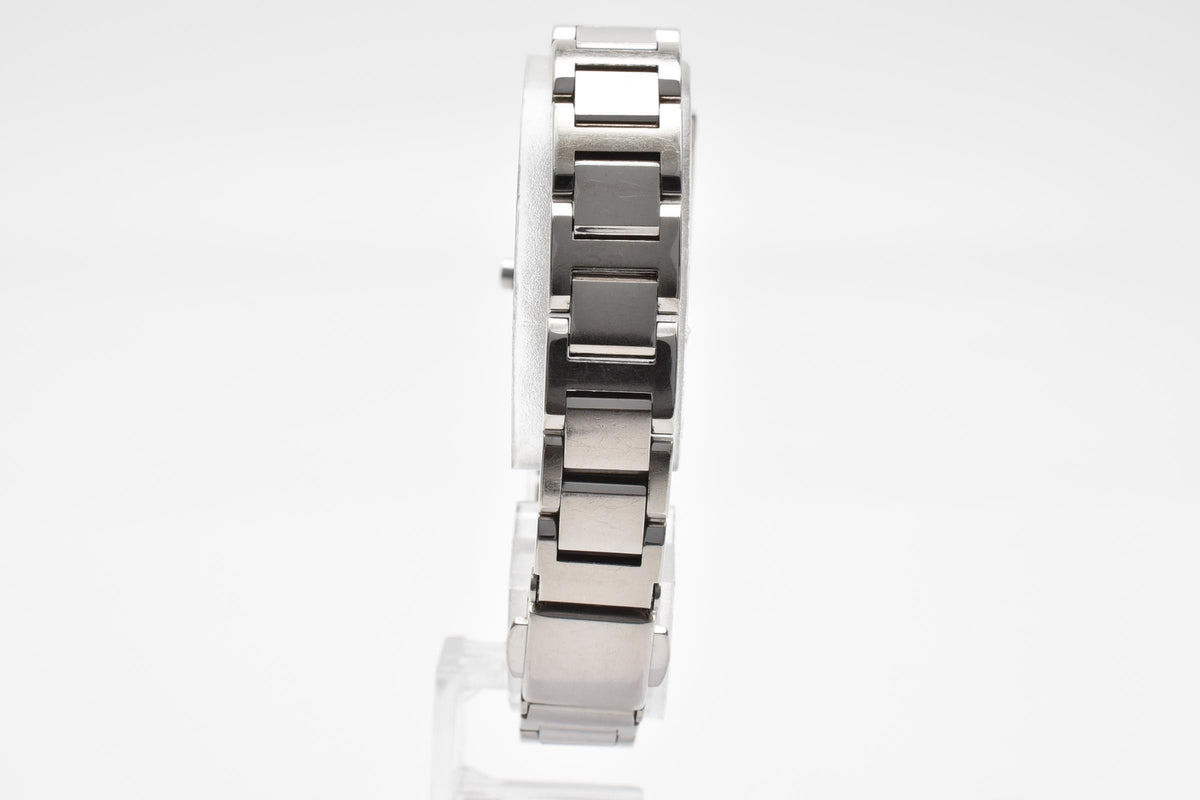 CITIZEN シチズン xC クロスシー Y2K 00s vintage 5431-T003982 メンズ ソーラー クォーツ 腕時計 レッドパープル文字盤 ローマ数字 スクエア 長方形 ステンレス ブレスレット 14.5mm 2000年代