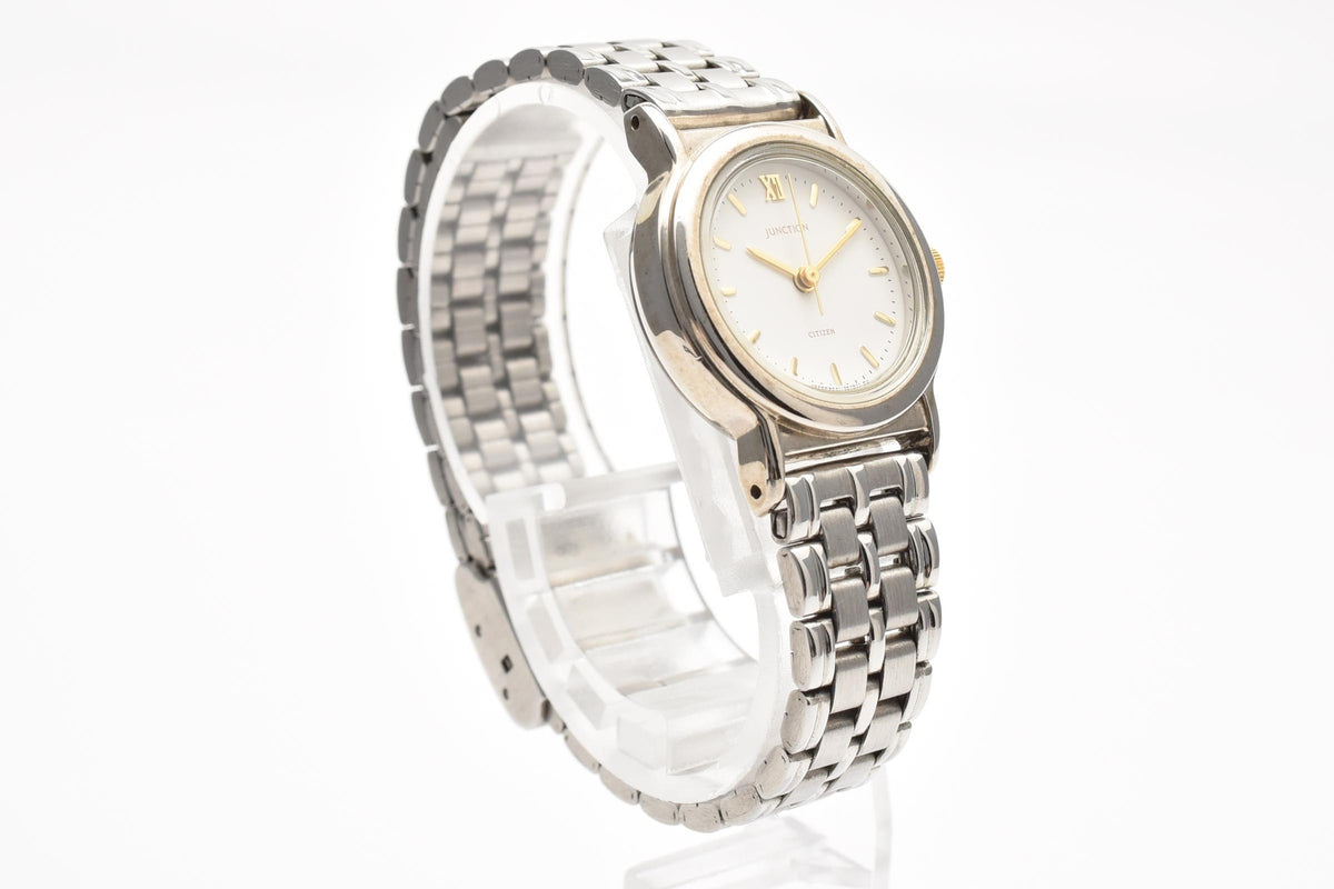 CITIZEN シチズン 6031-343646 KA 90s vintage レディース クォーツ 腕時計 ホワイト文字盤 ゴールド バーインデックス ステンレス コンビ ブレスレット 23mm 1990年代 ヴィンテージ