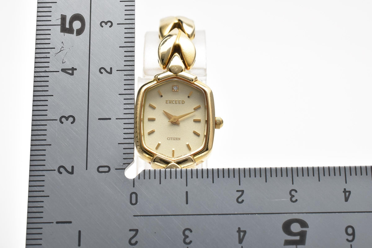 CITIZEN シチズン 5420-H17150 90s vintage レディース クォーツ 腕時計 ゴールド文字盤 ベースメタル ブレスレット 14.5mm 1990年代 ヴィンテージ ドレスウォッチ