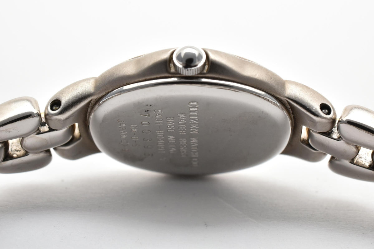 CITIZEN シチズン 5431-H04091 レディース クォーツ 腕時計 ホワイト文字盤 ローマ数字 ゴールド シルバー ツートーン ステンレス ブレスレット 16.7mm 1990年代 ヴィンテージ