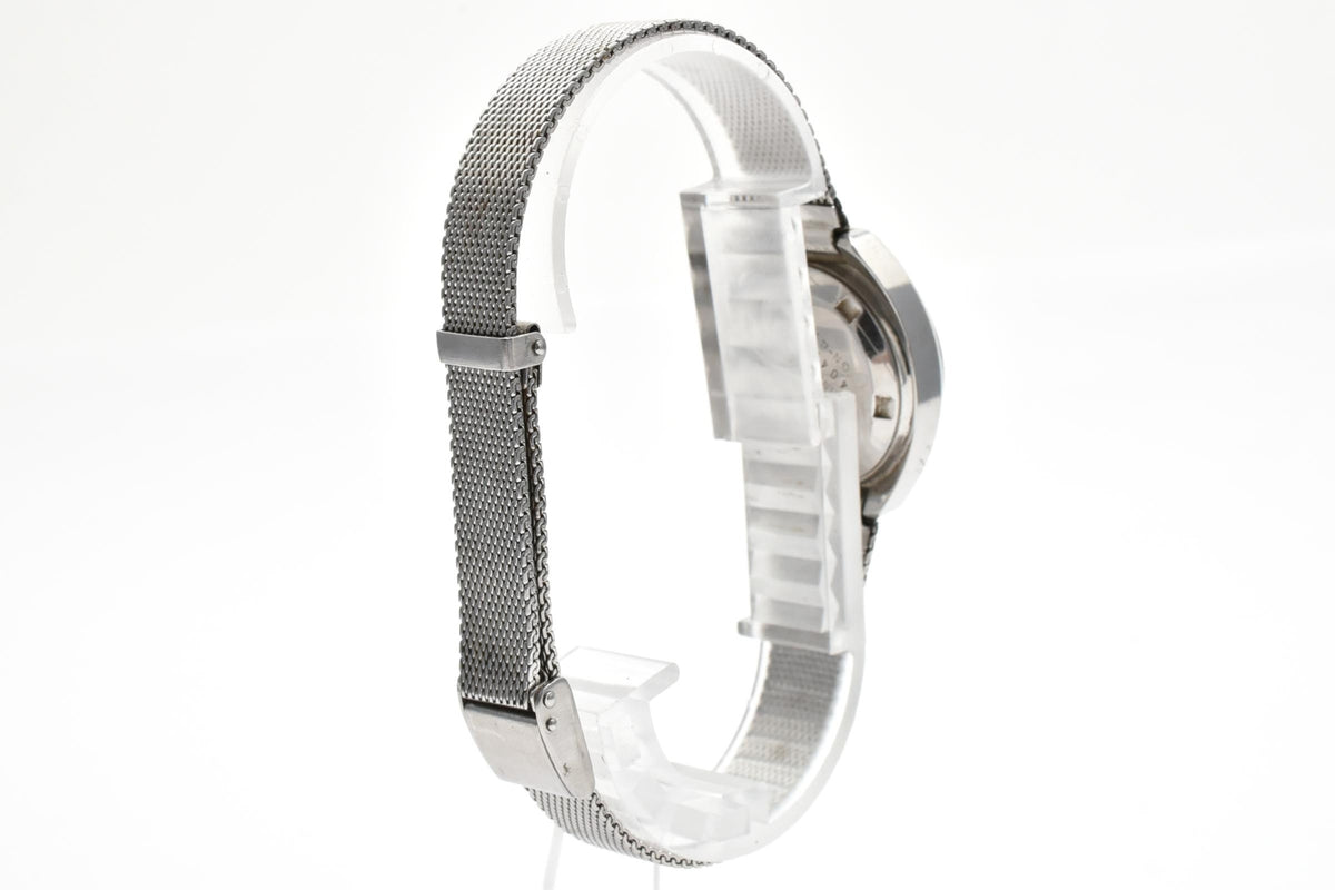 CITIZEN シチズン 4-590907 メンズ 自動巻き 腕時計 グリーン文字盤 アラビア数字 デイト ステンレス メッシュブレスレット 25.5mm 1970年代 ヴィンテージ