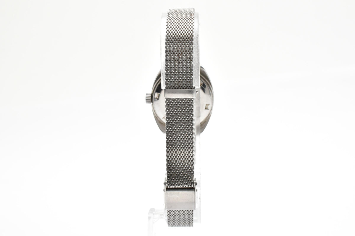 CITIZEN シチズン 4-590907 メンズ 自動巻き 腕時計 グリーン文字盤 アラビア数字 デイト ステンレス メッシュブレスレット 25.5mm 1970年代 ヴィンテージ