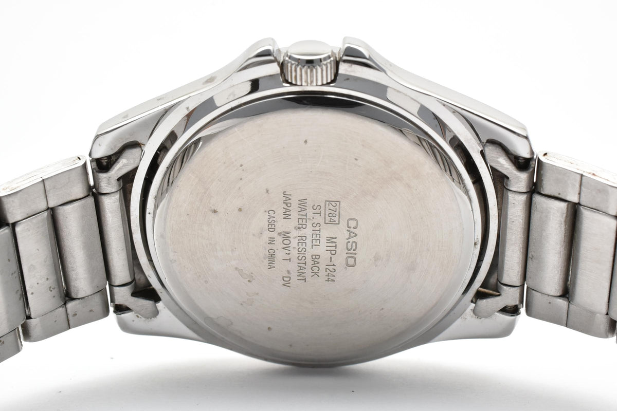 CASIO カシオ Standard スタンダード MTP-1244 メンズ クォーツ 腕時計 ブラック文字盤 デイト ステンレス ブレスレット 39.7mm 2010年代