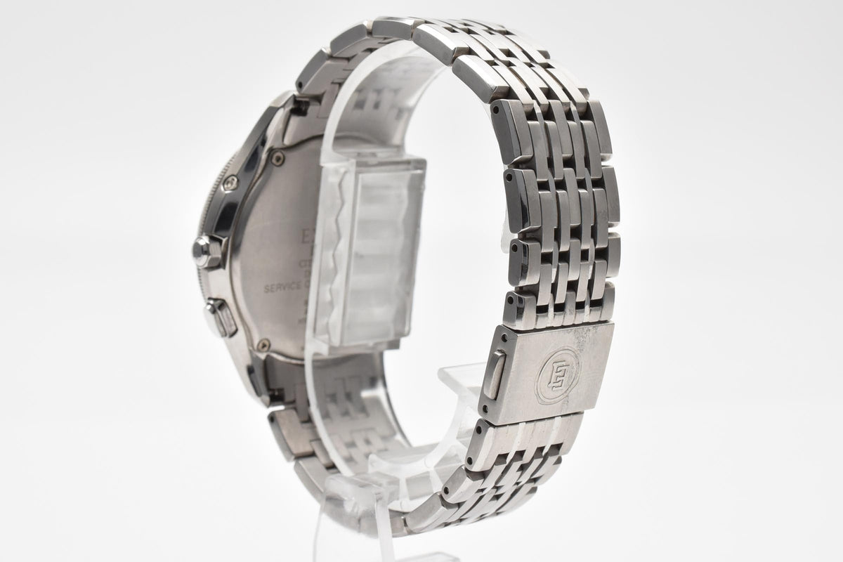 CITIZEN シチズン EXCEED エクシード Y2K 00s H100-T010164 TA メンズ エコドライブ 電波 ソーラー 腕時計 ブラック文字盤 デイデイト チタン 36.6mm 2000年代 箱付き